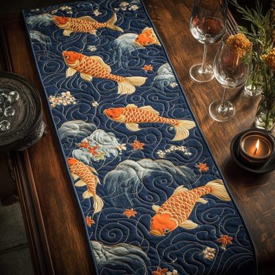 Aqua Flow Quilted Table Runner