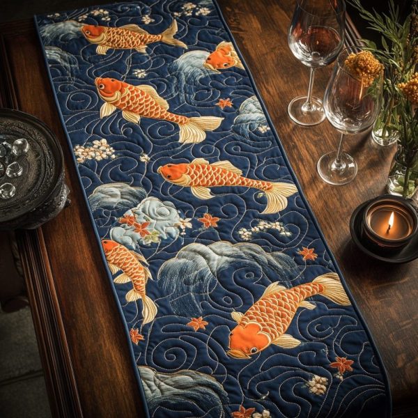 Aqua Flow Quilted Table Runner