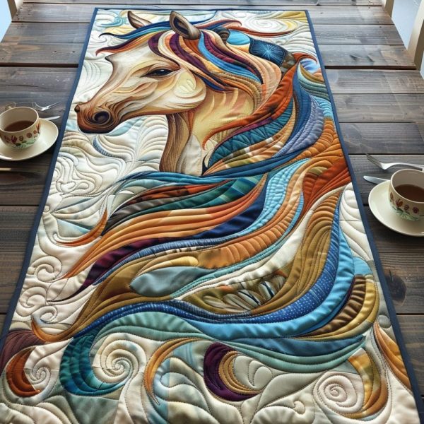 Artistic Horse Quilted Table Runner