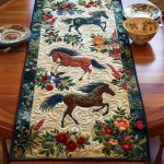 Artistic Mystical Steeds Quilted Table Runner