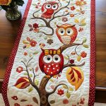 Autumn Branch Owls Quilted Table Runner