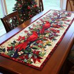 Autumn Cardinal Whispers Quilted Table Runner