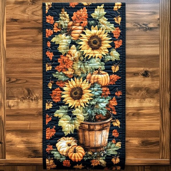 Autumn Delight Blooms Quilted Table Runner