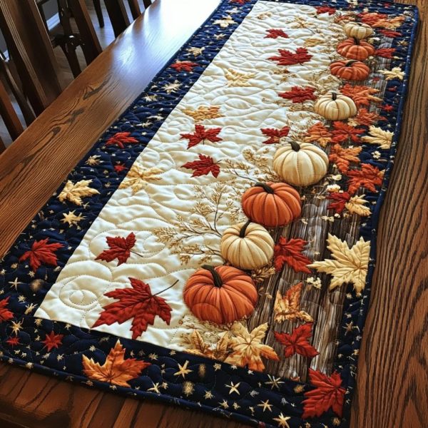 Pumpkin Quilted Table Runner
