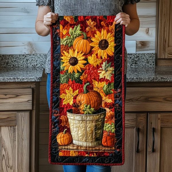 Autumn Pumpkin Quilted Table Runner
