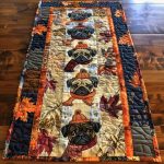 Autumn Vibe Pugs Quilted Table Runner