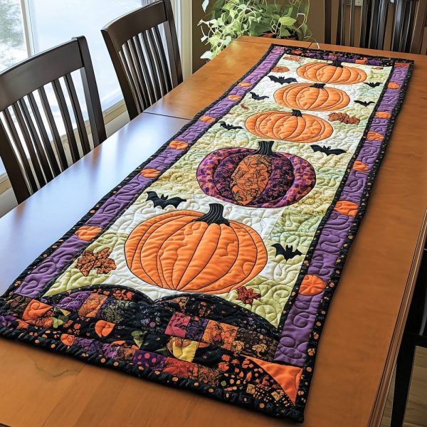 Autumnal Pumpkin Quilted Table Runner