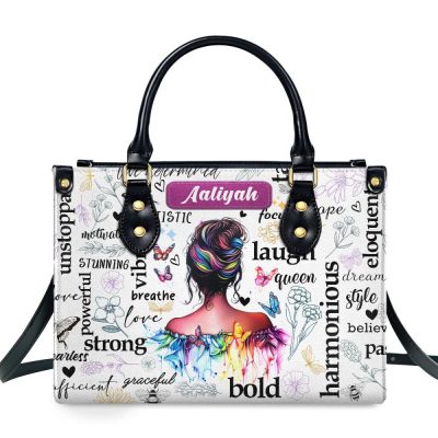 Strong Bold Harmonious - Personalized Leather Handbag Sblhbha12