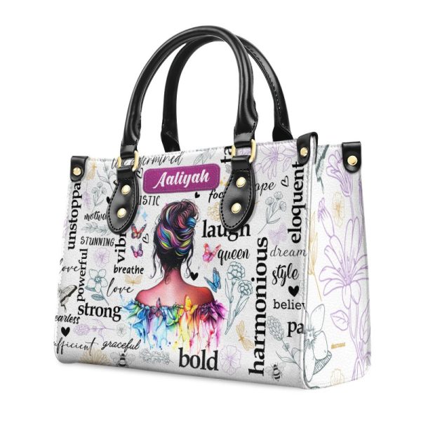 Strong Bold Harmonious - Personalized Leather Handbag Sblhbha12