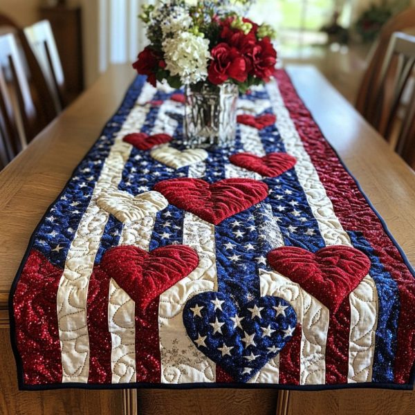 Banner Love Quilted Table Runner