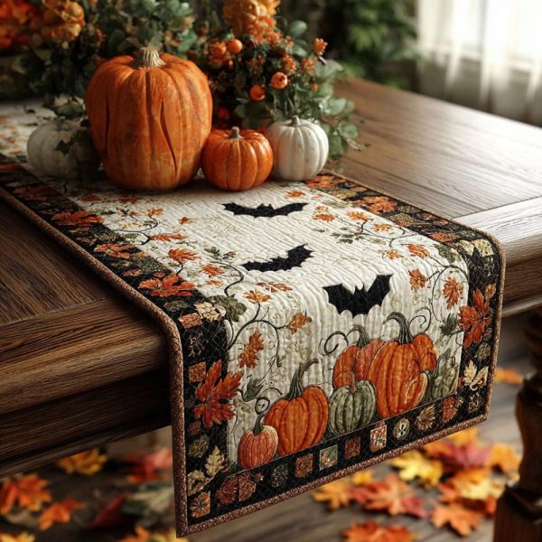 Bats In The Patch Quilted Table Runner