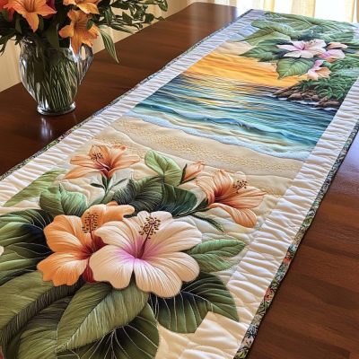 Beach Bloom Quilted Table Runner