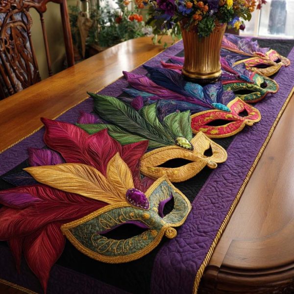 Beaded Carnival Quilted Table Runner