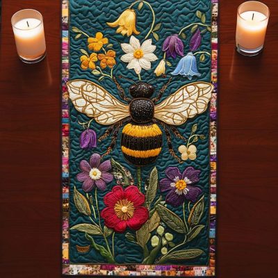 Bee Dance Quilted Table Runner