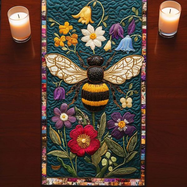 Bee Dance Quilted Table Runner