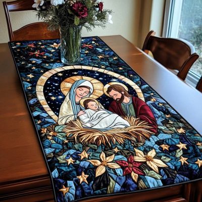 Bethlehem Night Sky Quilted Table Runner
