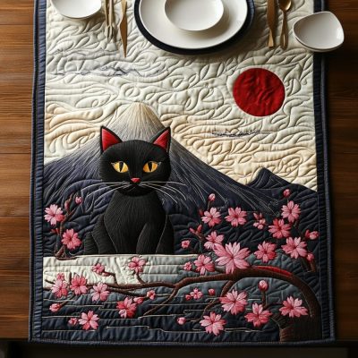 Black Cat Peaks Quilted Table Runner