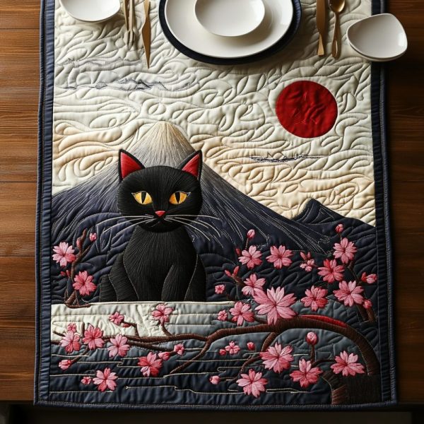 Black Cat Peaks Quilted Table Runner