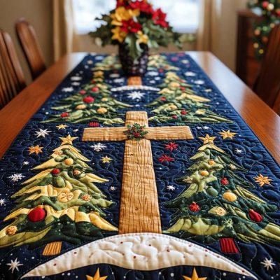 Blessed Cross Quilted Table Runner