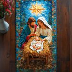 Blessed Nativity Scene Quilted Table Runner