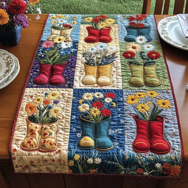 Bloom Boots Quilted Table Runner