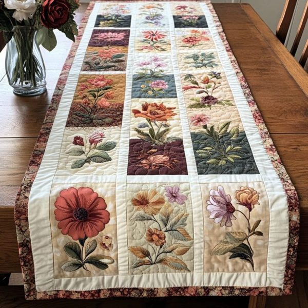 Blooming Beauty Quilted Table Runner
