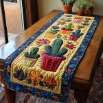 Blooming Cactus Quilted Table Runner