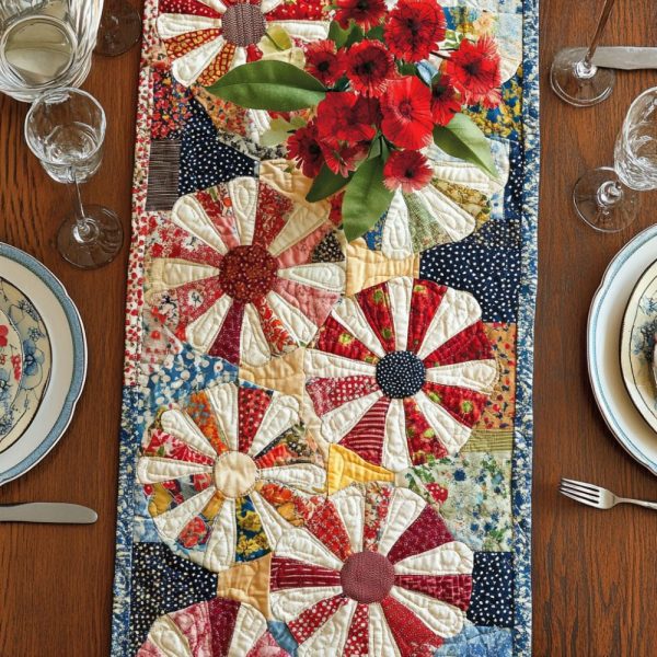 Blooming Harmony Quilted Table Runner