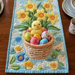 Blossom Basket Delight Quilted Table Runner