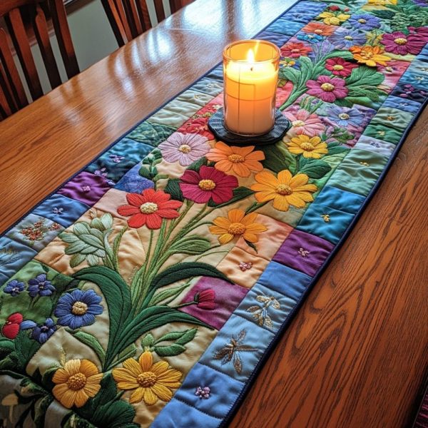 Blossom Joy Quilted Table Runner