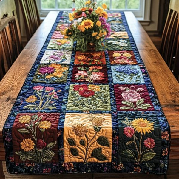 Blossom Path Quilted Table Runner