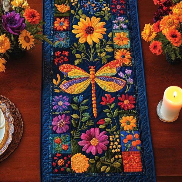 Blossom Wings Quilted Table Runner