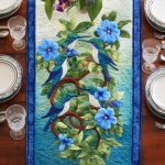 Blue Blossom Dance Quilted Table Runner
