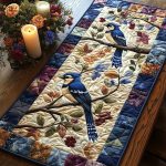 Blue Jay Beauty Quilted Table Runner