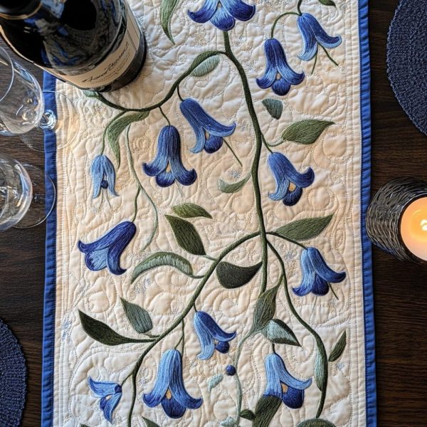 Blue Meadow Quilted Table Runner