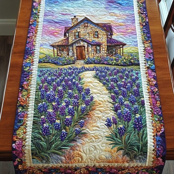 Blue Oasis Quilted Table Runner