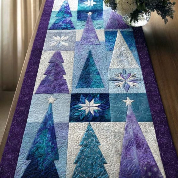 Blue Pines Quilted Table Runner
