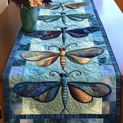 Blue Serenity Quilted Table Runner