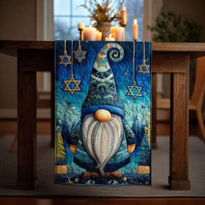 Blue Star Gathering Quilted Table Runner