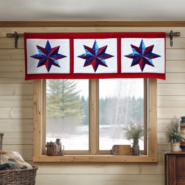 Blue Starry Quilted Valance