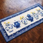 Blue Teapots Quilted Table Runner