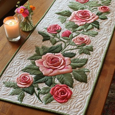Blush Garden Quilted Table Runner