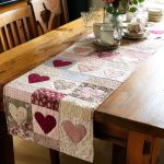 Blush Patch Hearts Quilted Table Runner