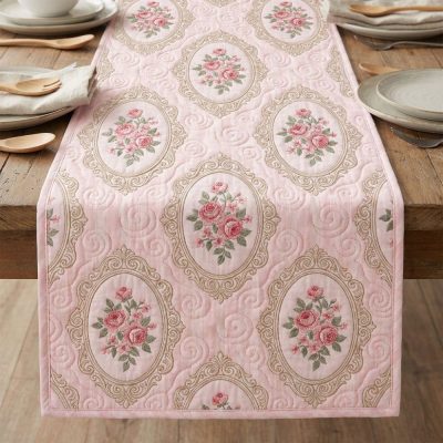 Blush Romance Quilted Table Runner