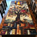 Book Roots Quilted Table Runner