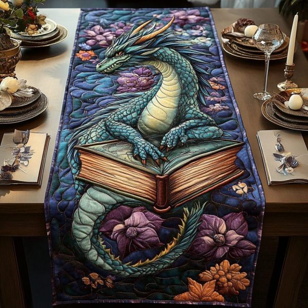 Book Serpent Quilted Table Runner
