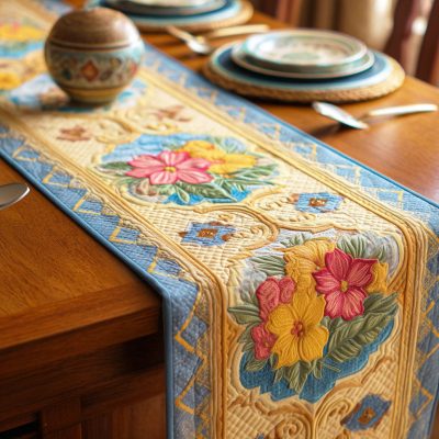 Botanical Grace Quilted Table Runner