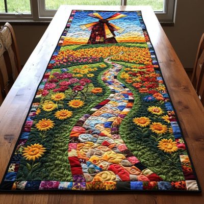 Breeze Spin Quilted Table Runner