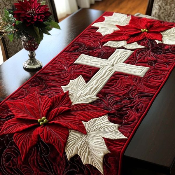 Bright Cross Quilted Table Runner
