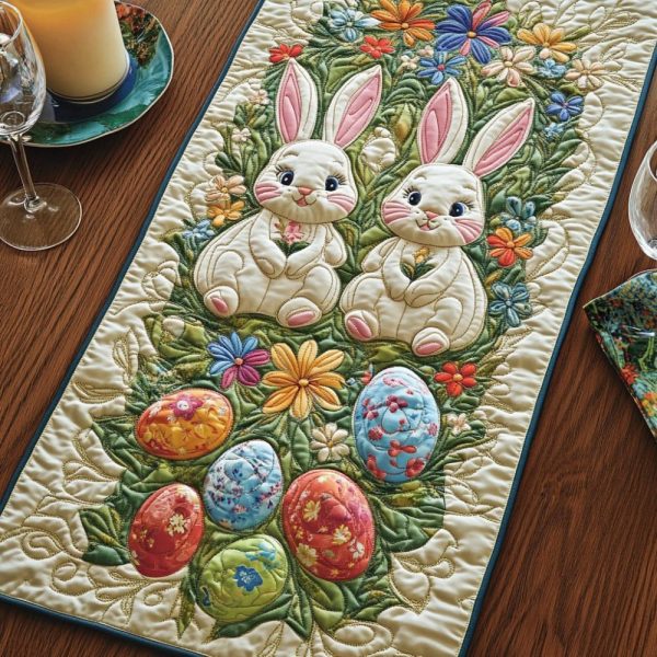 Bunny Bloom Quilted Table Runner
